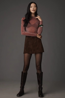 LSPACE Shimmer Long-Sleeve Mock-Neck Top | Anthropologie (US)