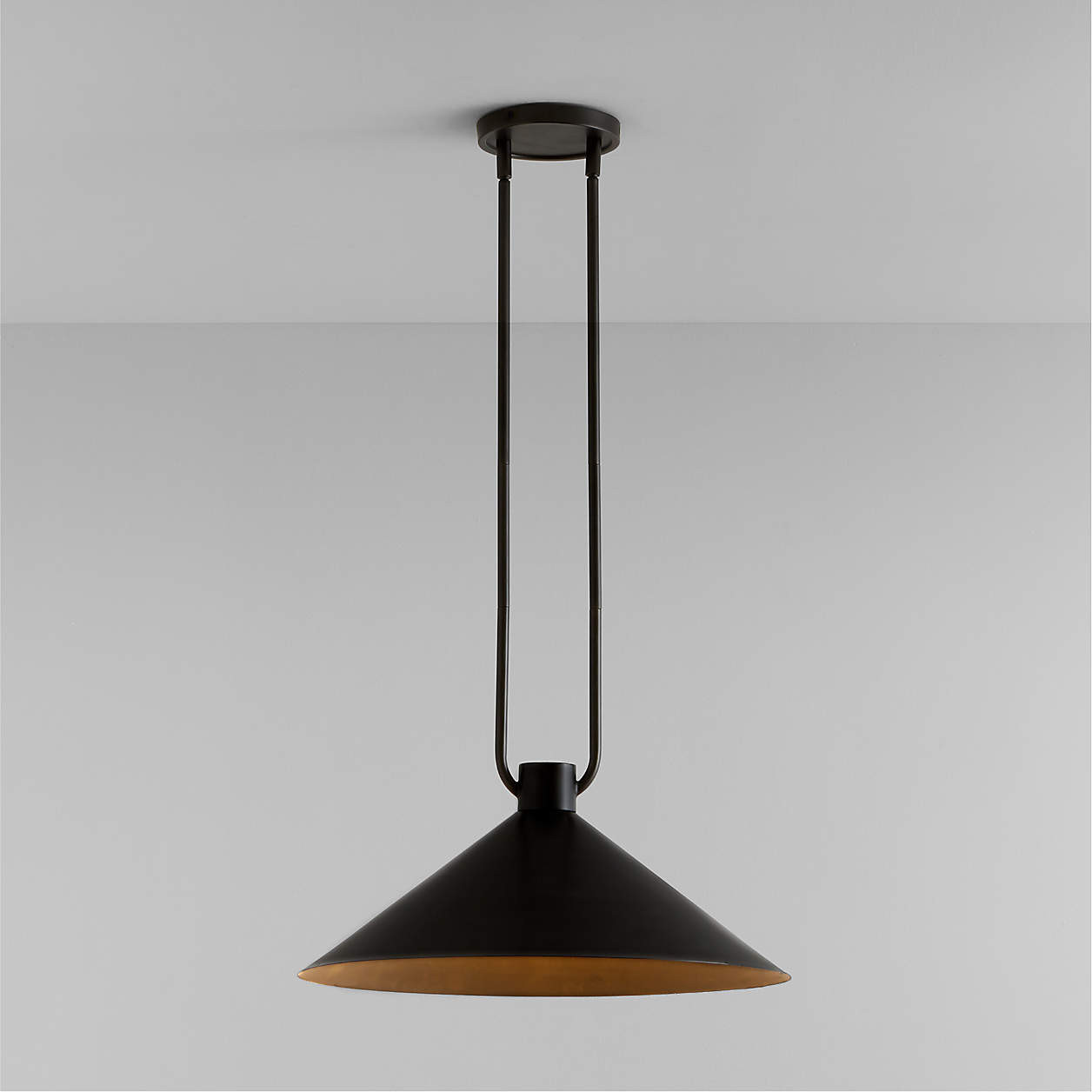 Andre Black Cone Pendant Light 20" + Reviews | Crate & Barrel | Crate & Barrel
