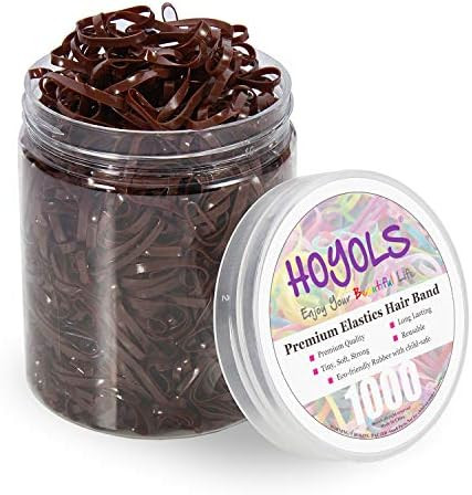 Hoyols Strong Hair Elastic Rubber Bands Ponytail Polyband No Damage Ties for Hair Women Girl Reusabl | Amazon (US)