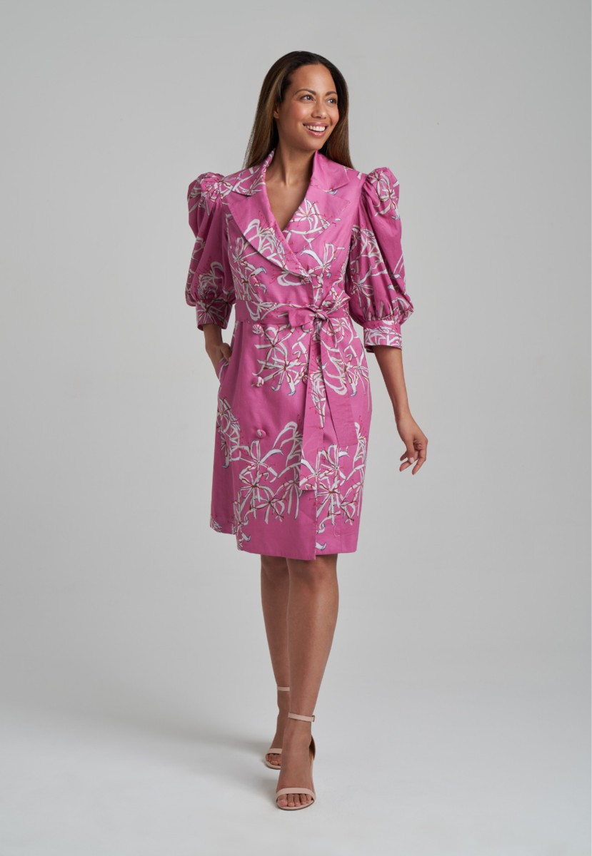 Liv Cotton Dress in Watermelon Spider Lily | Ala von Auersperg