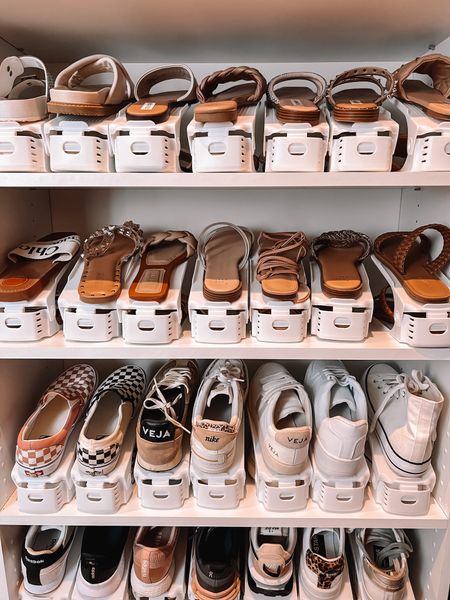 The BEST shoe storage from amazon! I went from only being able to fit 4 pairs of shoes on a shelf to 7! 

Closet organization, closet must have, amazon must have, amazon organization 

#LTKhome #LTKstyletip #LTKunder50