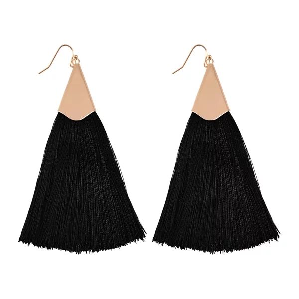 Riah Fashion Bohemian Silky Thread Tassel Statement Drop Earrings - Strand Fringe Lightweight Fea... | Walmart (US)
