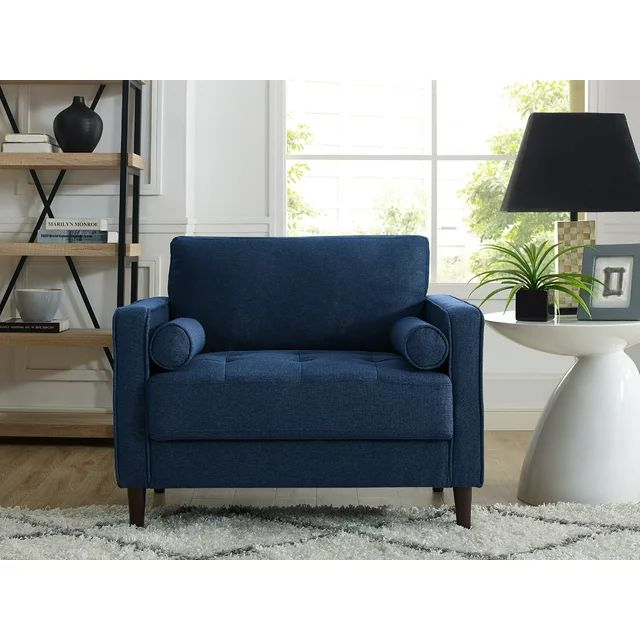 Lifestyle Solutions Lorelei Lounge Chair, Navy Blue Fabric | Walmart (US)