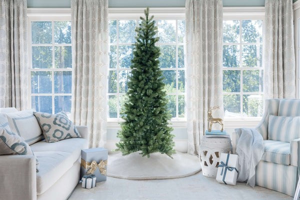 9 Foot King Douglas Fir Slim Artificial Christmas Tree 750 LED Lights | King of Christmas