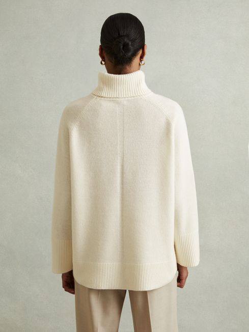 Wool-Cashmere Roll-Neck Jumper in Cream | Reiss UK