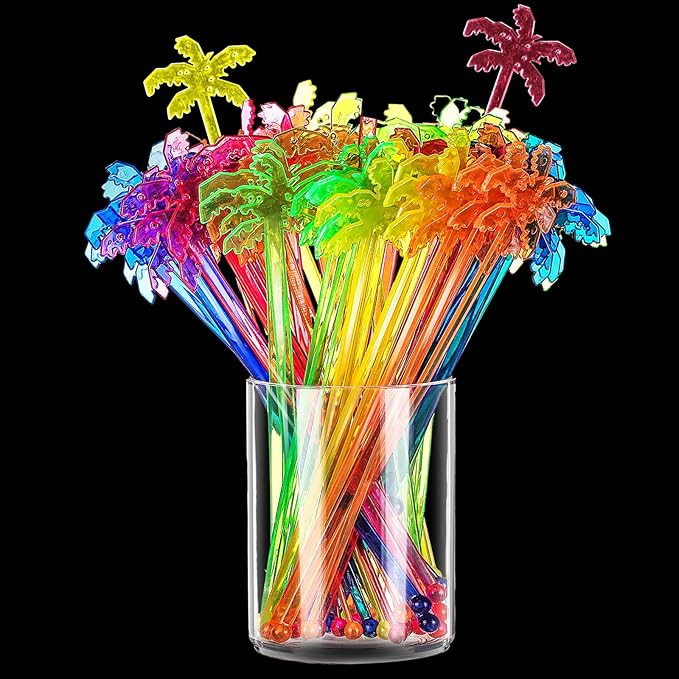 Reallnaive 100 Pieces Swizzle Stick Cocktail Drinks Stirrers Disposable Plastic Stirring Sticks f... | Amazon (US)