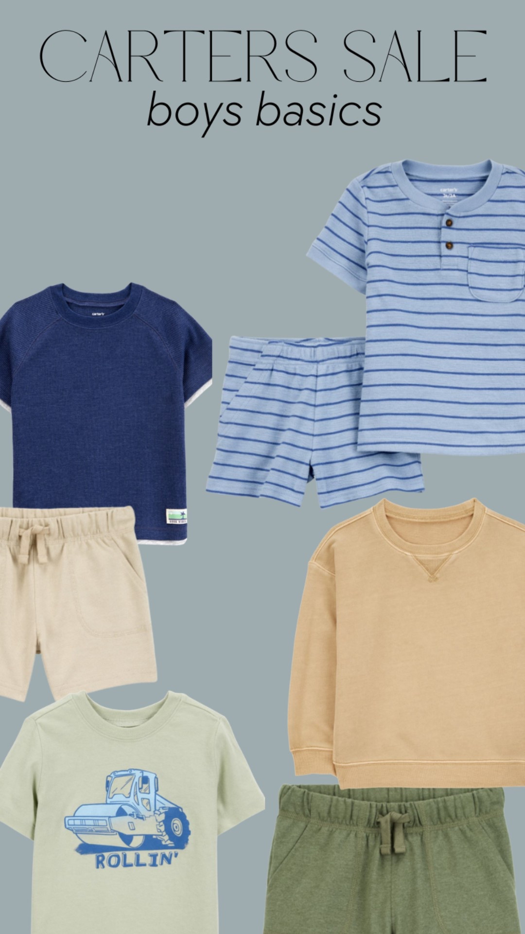 toddler boys basics on super sale at carters. These are simple wardrobe staples for the summer that I don't have guilt with when my toddler plays hard in them! 

#LTKBaby #LTKKids #LTKSaleAlert