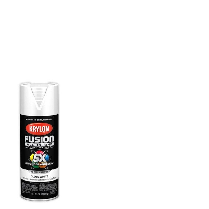 Krylon FUSION ALL-IN-ONE Gloss White Spray Paint and Primer In One (Actual Net Contents: 12-oz) L... | Lowe's