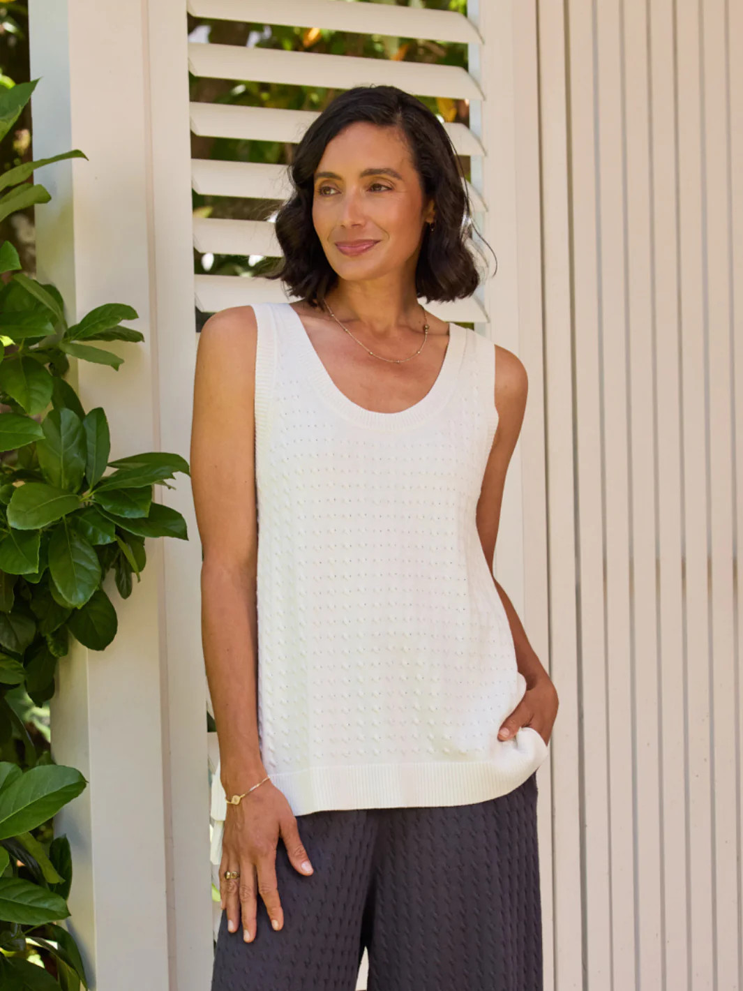 Matilda Cotton Knit Top Coconut | Nomad the Label