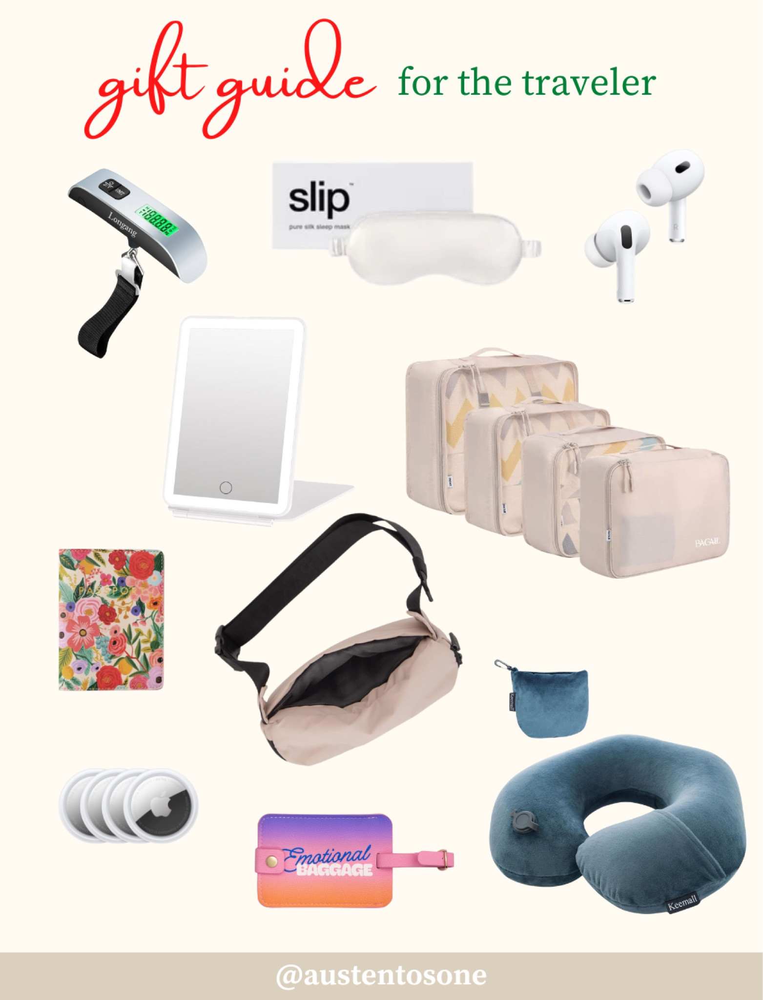 Know a traveler in your life? Here are some fun gift ideas from travel essentials like packing cubes and noise cancelling headphones to accessories like a luggage tag and passport holder  

#LTKHoliday #LTKSeasonal #LTKGiftGuide