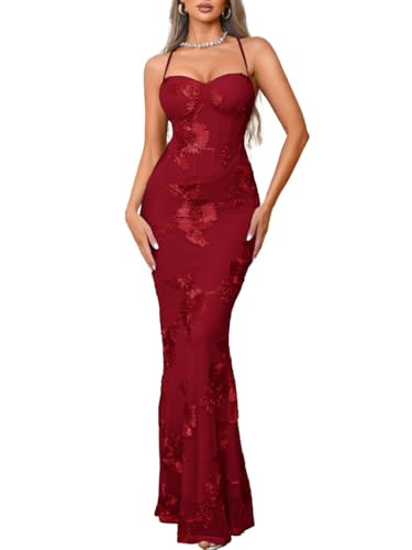 ChiaoLezhee Women's 3D Floral Formal Corset Dress Prom Gown Wedding Guest | Amazon (US)