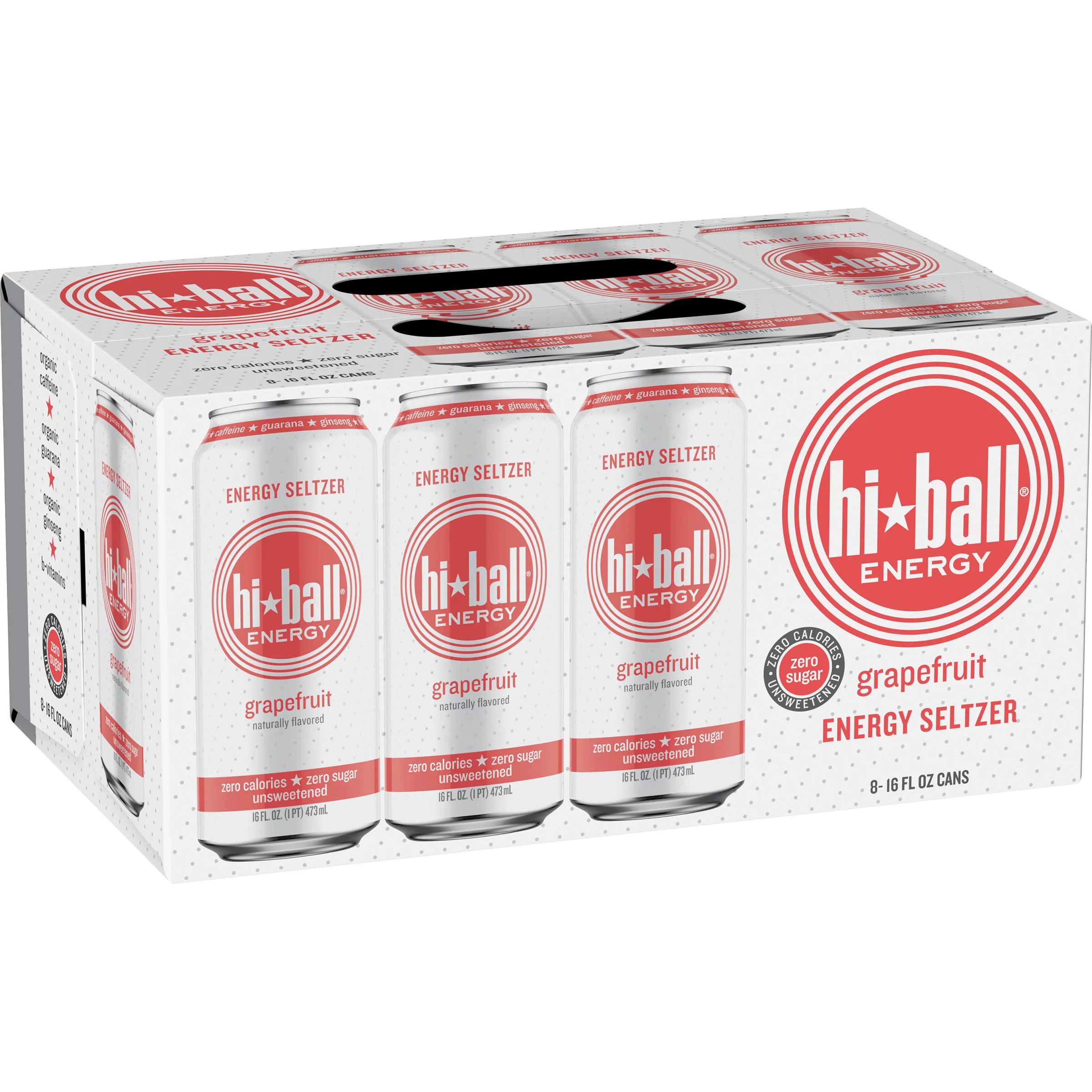 Hiball Energy Grapefruit Sparkling Energy Water, Zero Sugar and Zero Calorie Energy Drink, 16 Flu... | Walmart (US)