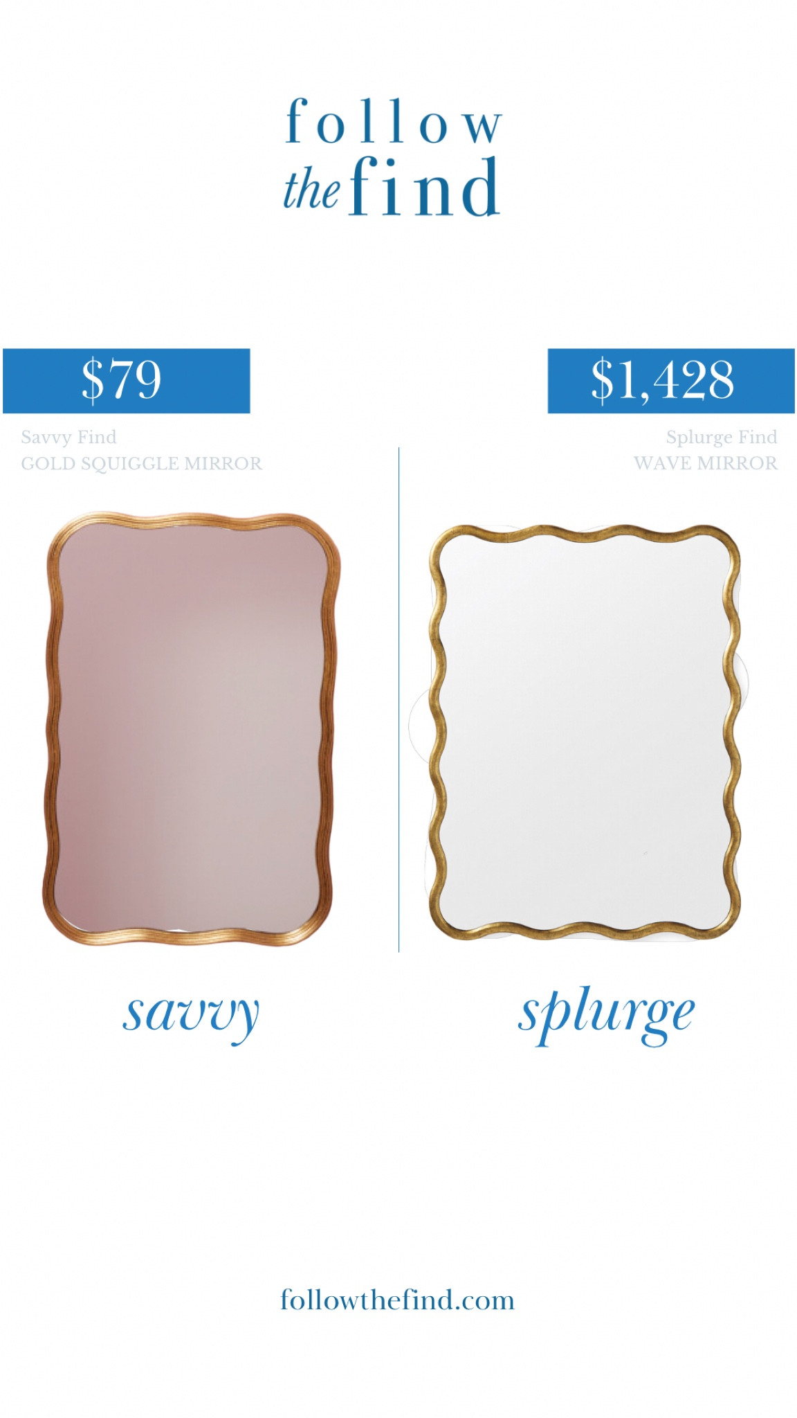 You can’t beat a gold wavy mirror and this is the exact same size for so much less! 

#LTKFind #LTKhome #LTKunder100
