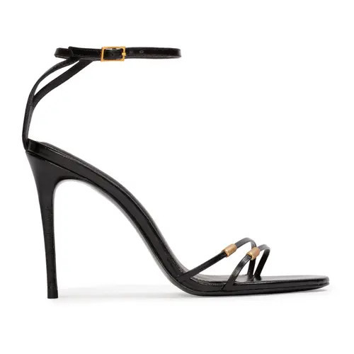 BLACK SUEDE STUDIO Britanny Strappy Sandal in Black Leather at Nordstrom, Size 39 | Nordstrom