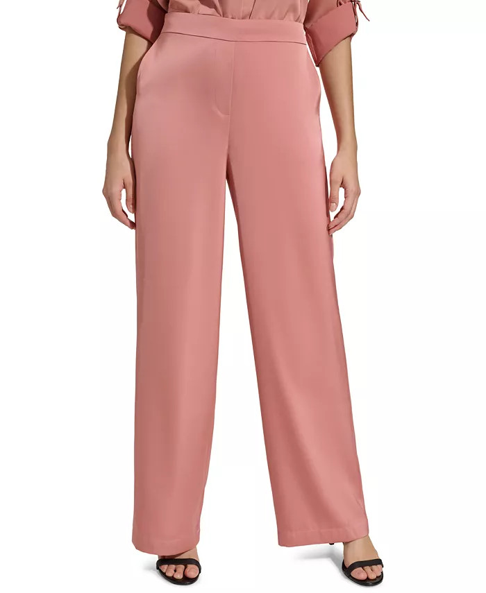 Calvin Klein Women's Satin Pull-On Pants - Macy's | Macy's