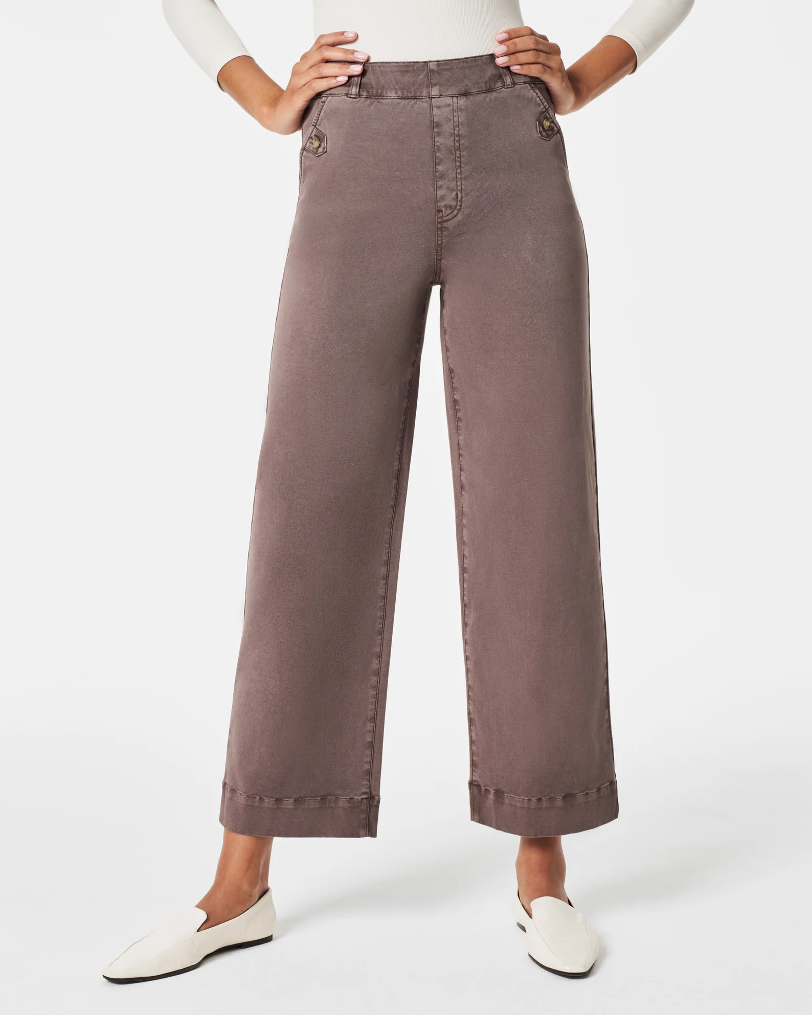 Stretch Twill Cropped Wide Leg Pant | Spanx