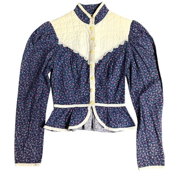 Gunne Sax Vintage 1970s Cottagecore Prairie Floral Long Sleeve Top Size 3 | Poshmark