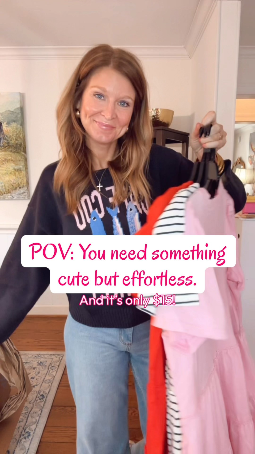 The it dress of spring and summer! And it’s $15! In size M
