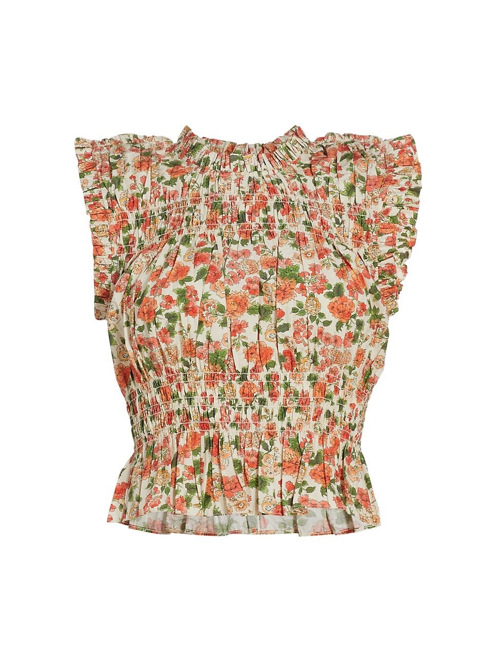 Nina Floral Smocked Top | Saks Fifth Avenue