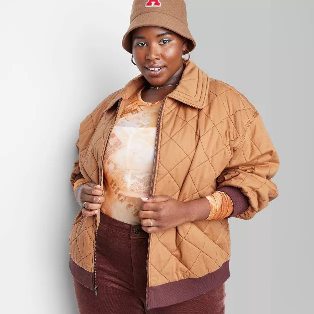 Women's Woven Quilted Bomber Jacket - Wild Fable™ | Target