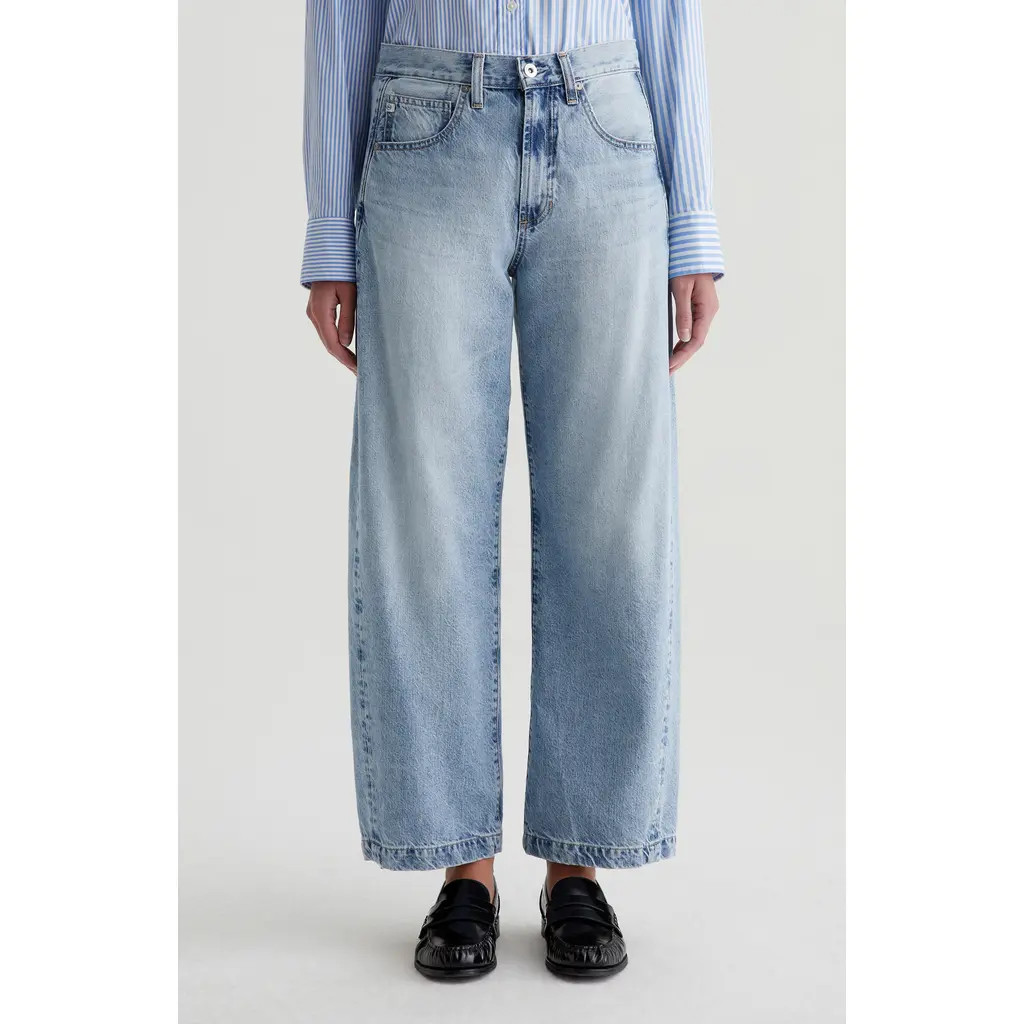 AG Hattie High Waist Ankle Wide Barrel Leg Jeans in Intuition at Nordstrom Rack, Size 27 | Nordstrom Rack