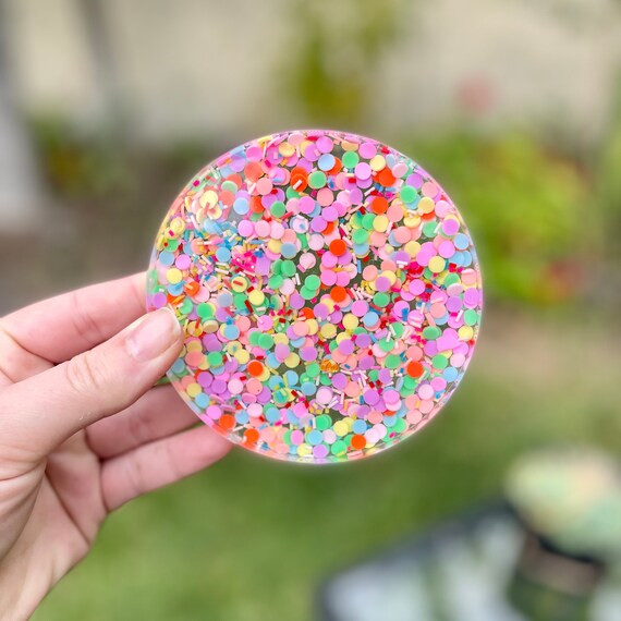 Colorful Sprinkle Coasters Handmade Epoxy Resin Coaster Sets | Etsy | Etsy (US)