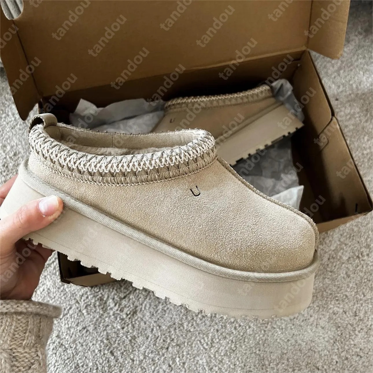 Women Tazz Slippers Tasman Chestnut Slippers Mustard Seed Fur Slides Classic Ultra Mini Platform ... | DHGate