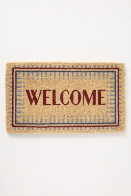 Welcome Border Printed Coir Doormat | Anthropologie (US)