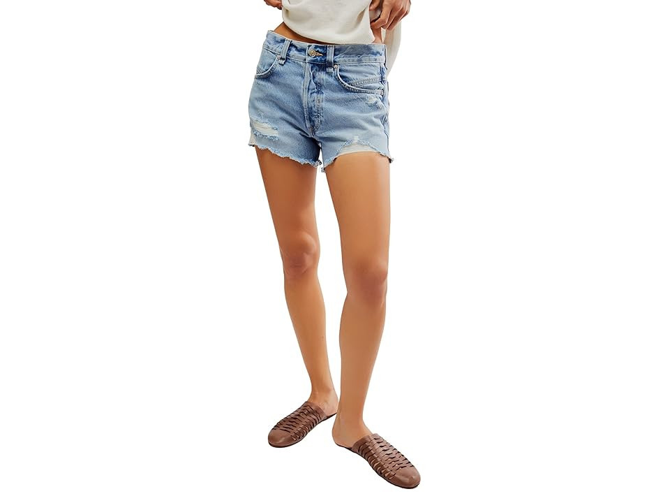 Free People Now Or Never Denim Short Women's Shorts Moon Child: 25 3 | Zappos.com