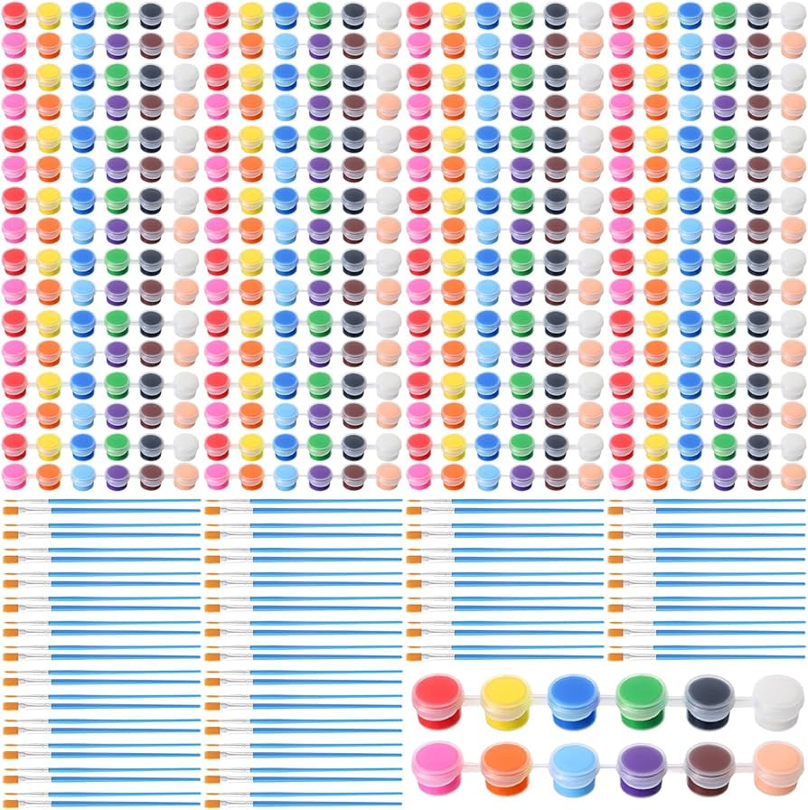 Timgle 560 Pcs Mini Acrylic Paint Set for Kids 40 Set 12 Colors Washable Paint Strips Bulk 40 Fla... | Amazon (US)
