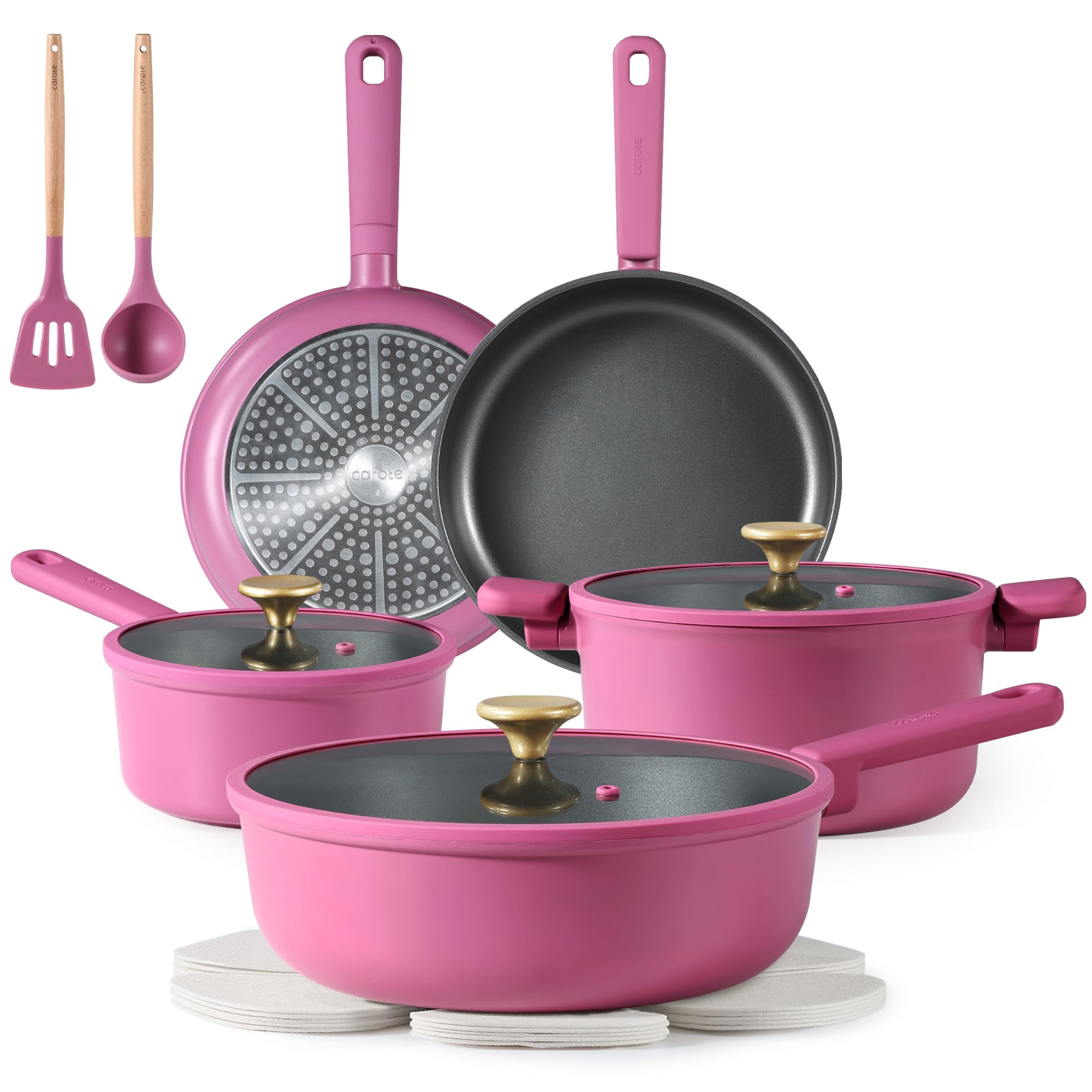 CAROTE Non Stick Pots and Pans Set, Cookware Sets Nonstick, Kitchen Cooking Set with Stay-Cool Ha... | Amazon (US)