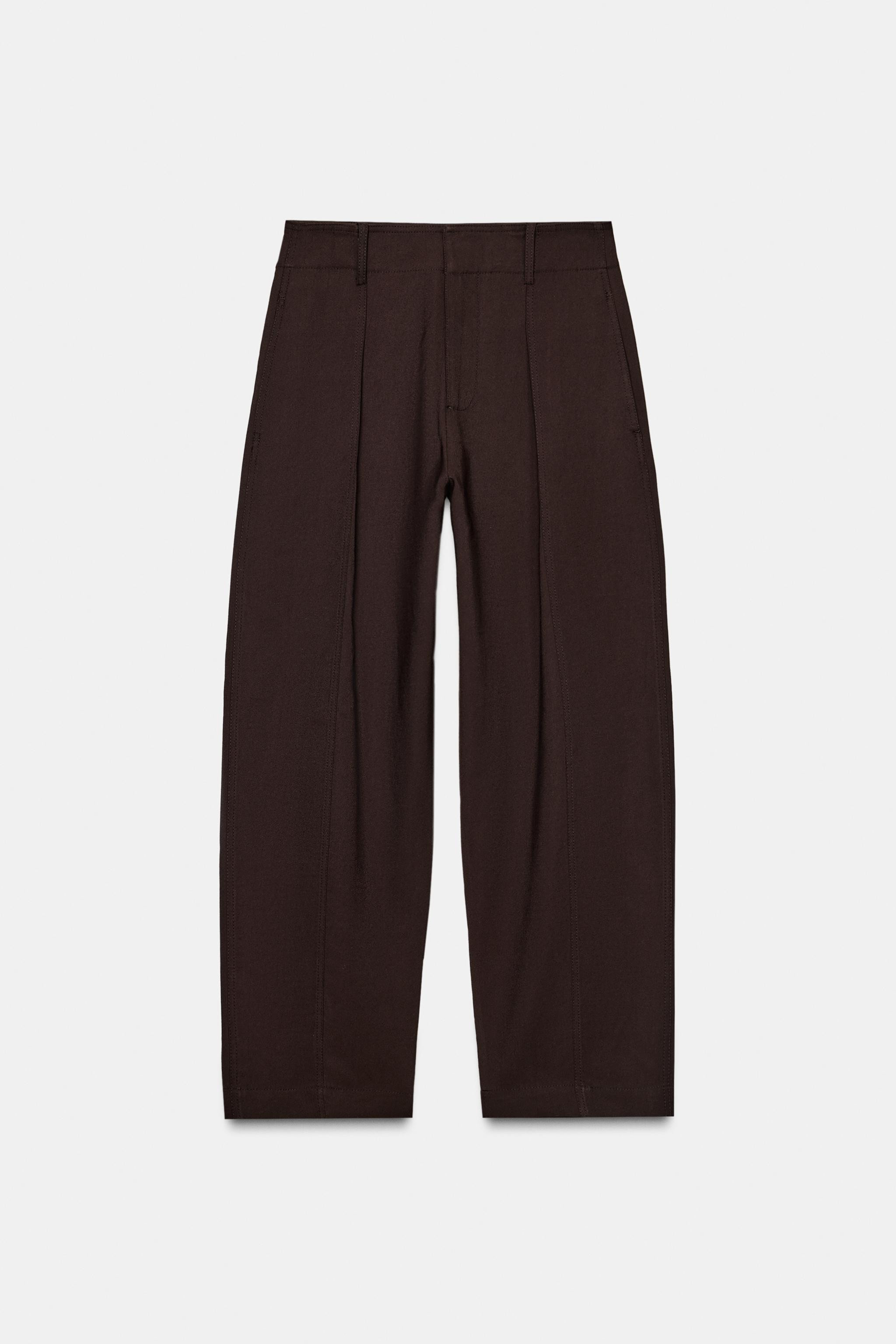 ZW COLLECTION CARROT WIDE LEG PANTS WITH BUCKLE | Zara US