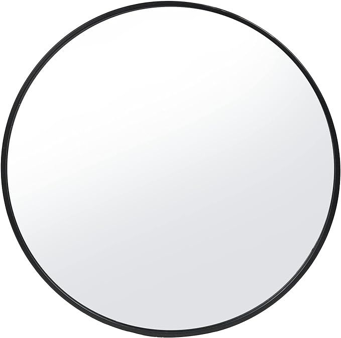 Cocoarm 27.6" Round Wall Mirror, Hanging Round Mirror Wall-Mounted Circle Metal Framed Decorative... | Amazon (US)