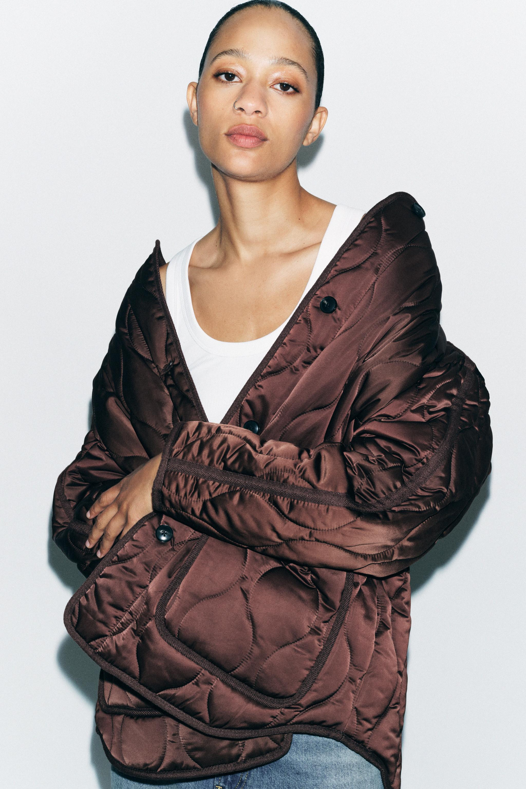 SATIN PADDED JACKET ZW COLLECTION | Zara US