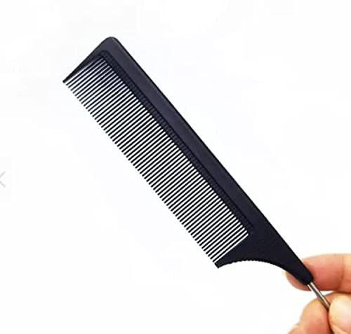 Anself Pintail Comb, Salon Hair Comb, Plastic Hair Cutting Styling Comb, Hairdressing Barber Comb, Stainless Steel Handle, Professional Barber Hairdressing Comb, Tail Comb for All Hair Types | Amazon (UK)
