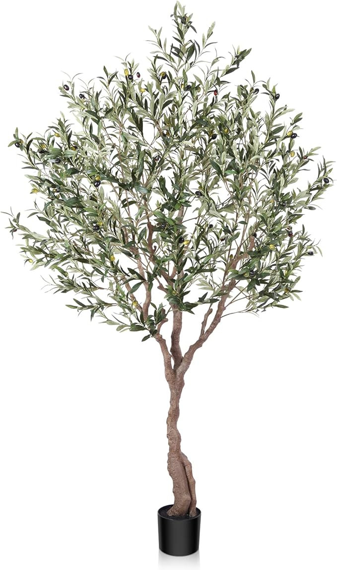 LOMANTO Olive Trees Artificial Indoor, 7Ft Artificial Olive Plants, Tall Faux Olive Tree, Fake To... | Amazon (US)