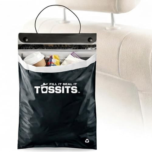 Tossits Recycled Disposable Car Trash Bags – Leakproof, Smell Proof Hanging Garbage Bags for Car, Truck, SUV, RV & Vehicle – Black, 21 Count Disposable Automotive Trash Bags | Amazon (US)