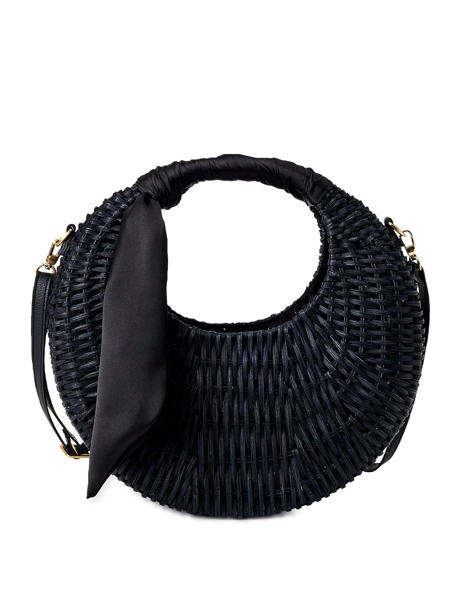 Scoop Women's Large Straw Crescent Crossbody Bag - Walmart.com | Walmart (US)