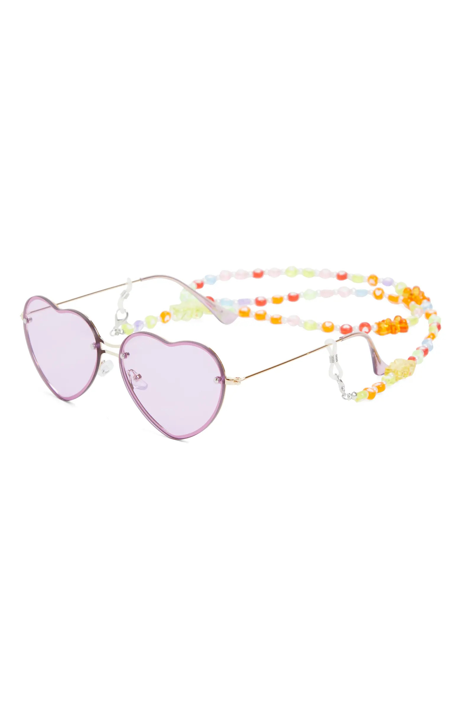 Capelli New York Kids' Heart Sunglasses & Chain Set | Nordstrom | Nordstrom
