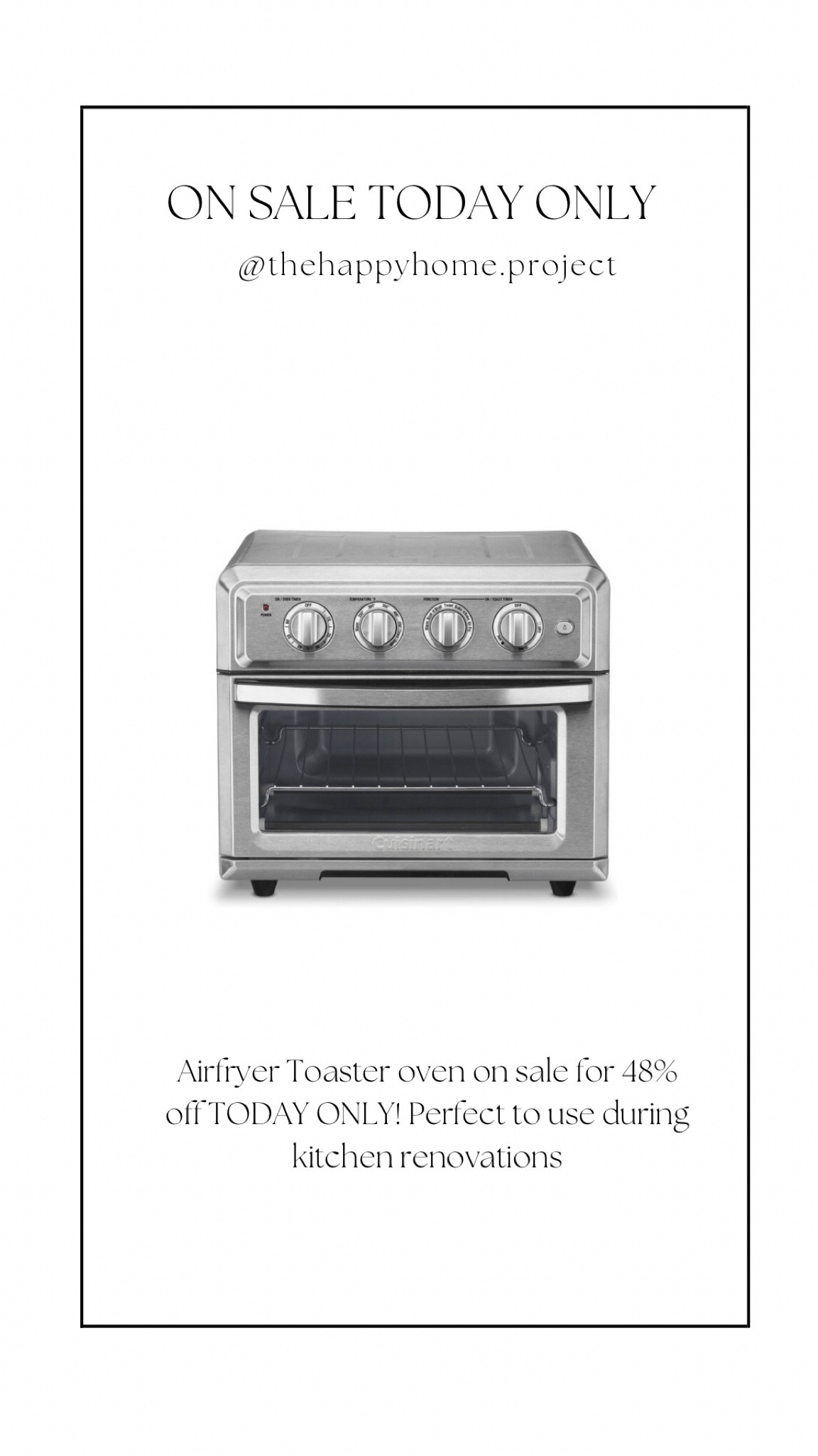Airfryer toaster oven is on sale TODAY ONLY! Highly recommend to use during those kitchen renovations!!!

#LTKsalealert #LTKhome #LTKGiftGuide