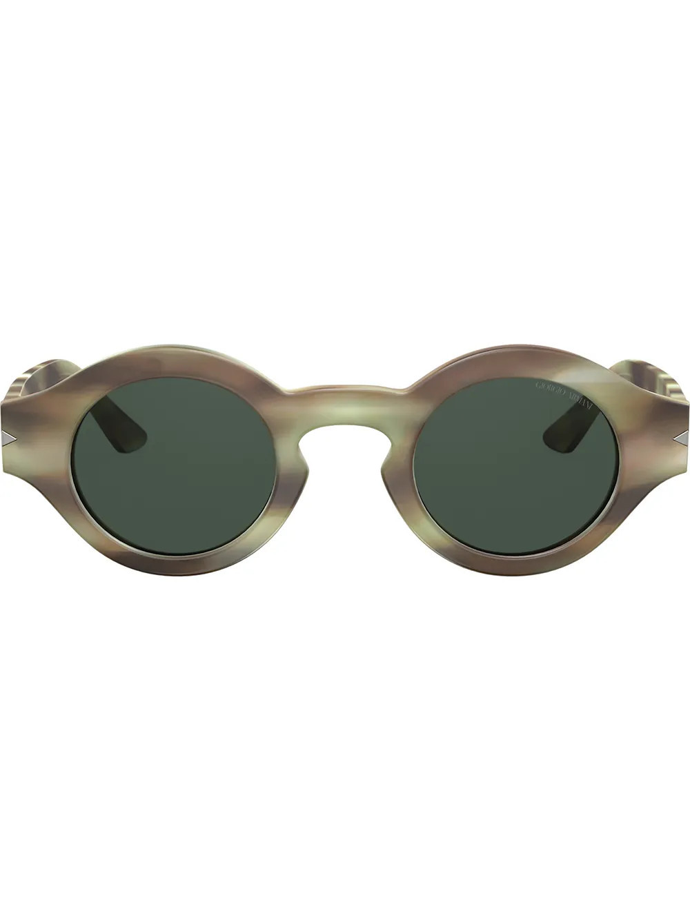 Giorgio Armani printed circle frame sunglasses - Green | Farfetch Global