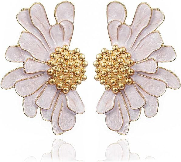 Vintage Flower Stud Earrings Exaggerated Oversized Daisy Flower Earrings Statement Jewelry for Wo... | Amazon (US)