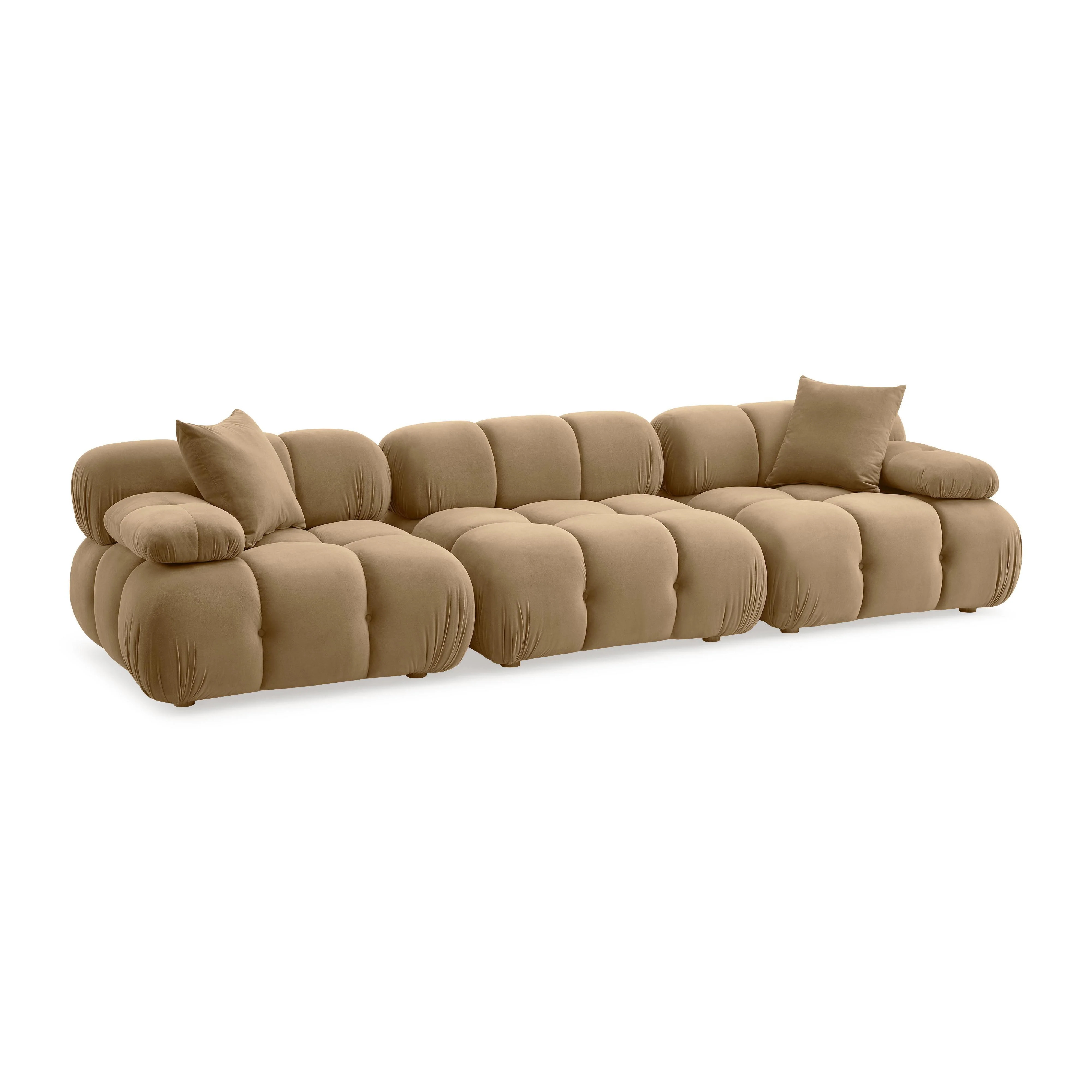 Calliope 118" Cafe Au Lait Velvet Modular Sofa – TOV | TOV Furniture