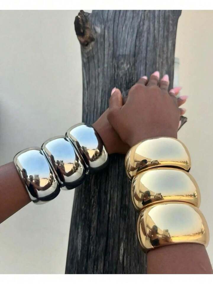 1 Fashionable Style Wide Bracelet, Luxurious Jewelry, High-End Accessories, Uniquely Designed | SHEIN