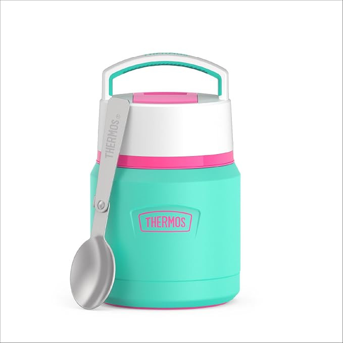 THERMOS ICON Stainless Steel Food Jar with Spoon, 12 Ounce, Teal | Amazon (US)