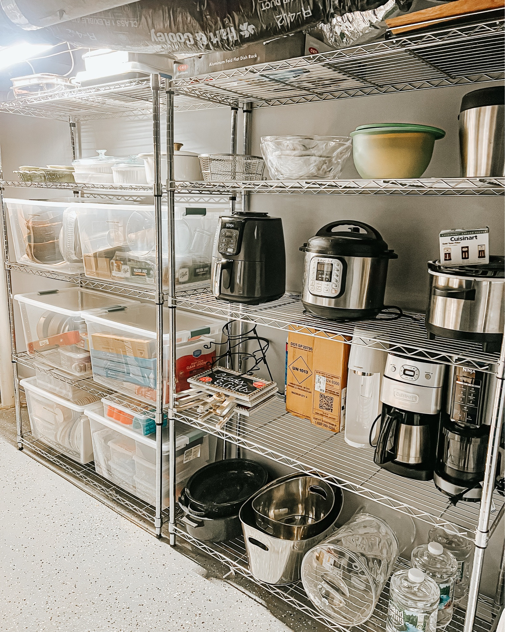 Basement backstock storage means a clutter free kitchen & adjoining areas of your home. 

Why keep items you rarely use in your prime real estate areas such as cabinets in your kitchen when they can live just a few steps away and be accessible when you need them. 

Hosting often? No?
Using appliances weekly? No?

Two perfect candidate categories for backstock storage!

#organizedbyjm #storagesolutions #homeorganizing #getorganized #basementapproved