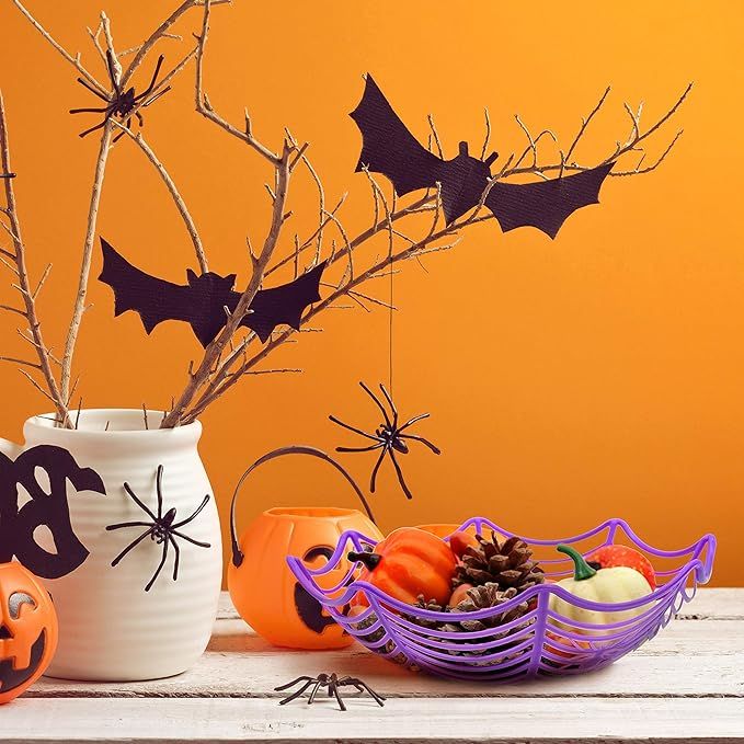 5 Halloween Spider Web Plastic Basket Bowls for Halloween Trick or Treat Hand Grabbing Candy Hold... | Amazon (US)