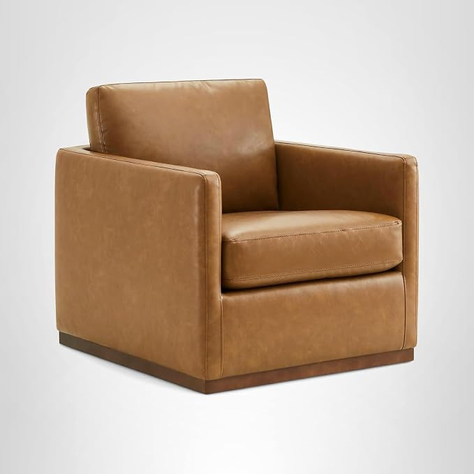 CHITA Swivel Accent Chair, Faux Leather FSC Certified Mid Century Modern Arm Chair for Living Roo... | Amazon (US)