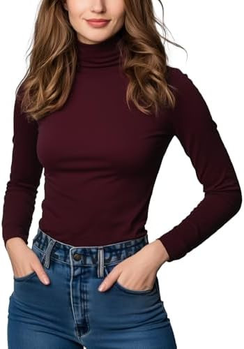 Women's Turtleneck Long Sleeve Shirts Thermal Base Layer Underwear Tops Lightweight Undershirt | Amazon (US)