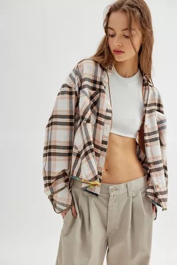 BDG Karl Slouchy Flannel Button-Down Shirt | Urban Outfitters (US and RoW)